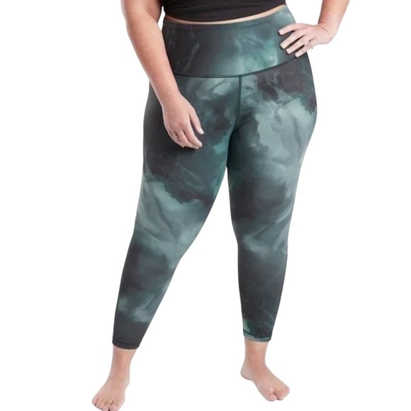 ATHLETA Plus Size Elation Marine Dark Marble Printed 7/8 Tight Leggings NWOT - Picture 1 of 11